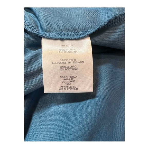 City Studio Estilo Faux Wrap Tiered Ruffle Dress Keyhole Back NWOT Blue Size 3 - Picture 13 of 13